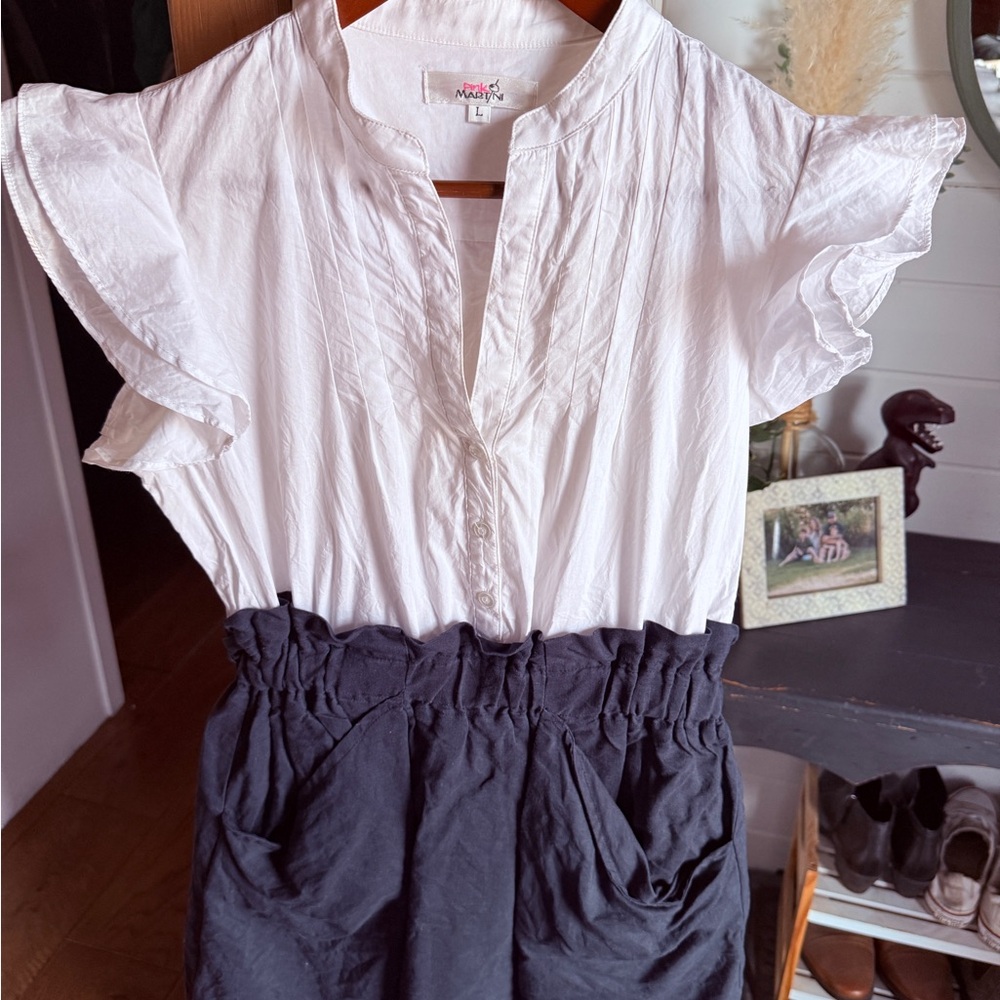 Pink Martini White + Navy dress